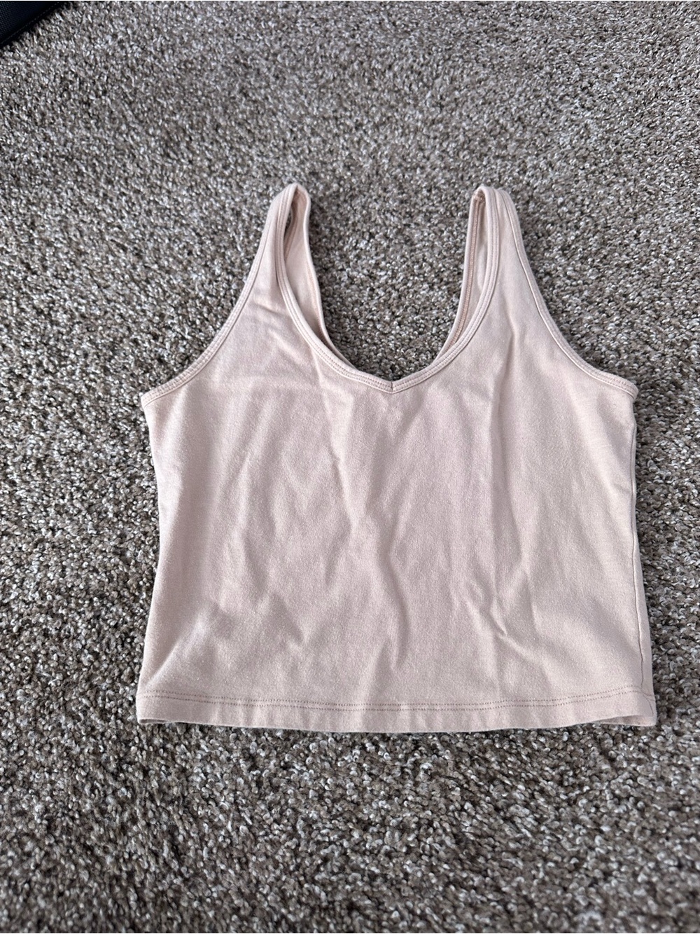 Hollister Nude V-Neck Ribbed Cropped Tank